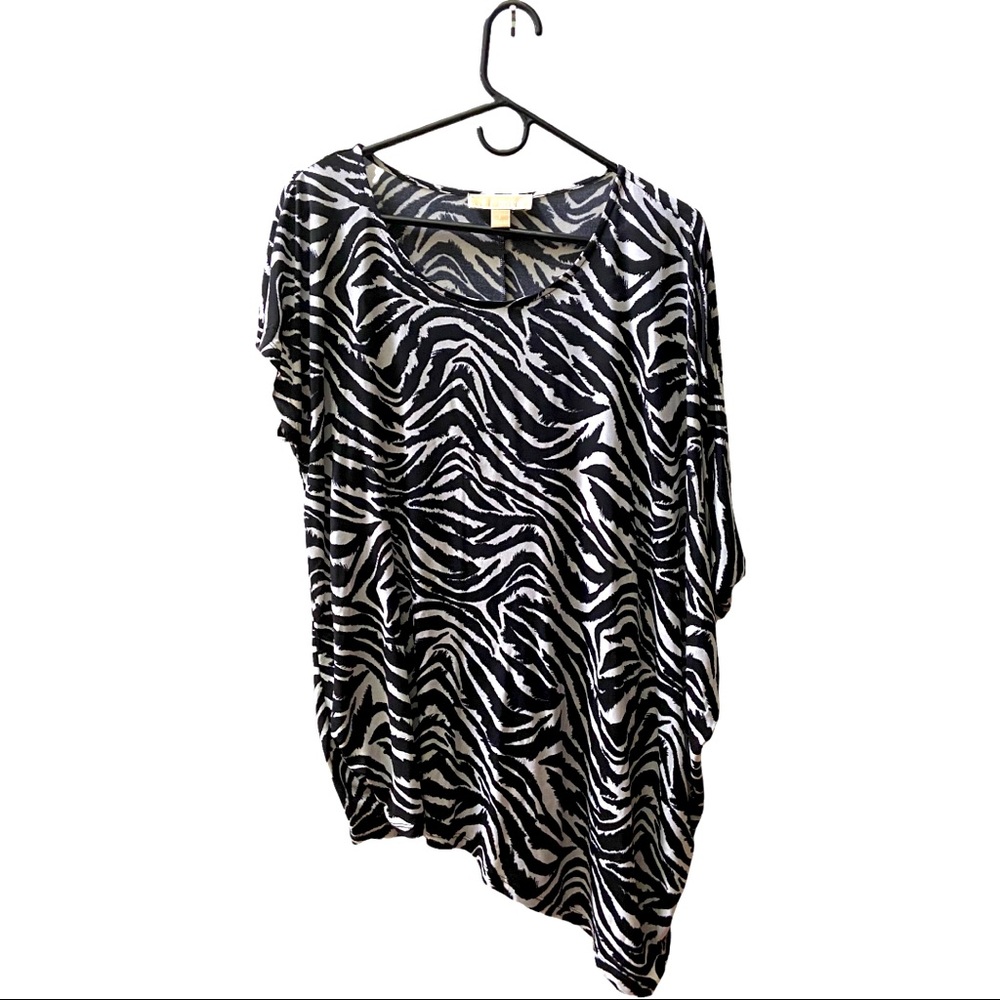 Zebra print asymmetrical top